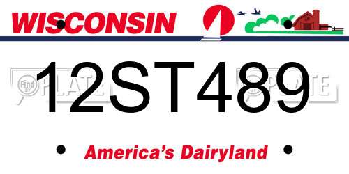 12ST489 Wisconsin License Plate