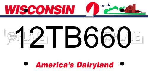 12TB660 Wisconsin License Plate