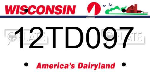 12TD097 Wisconsin License Plate
