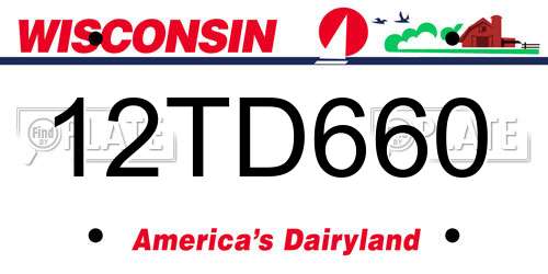 12TD660 Wisconsin License Plate