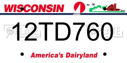 12TD760 Wisconsin License Plate