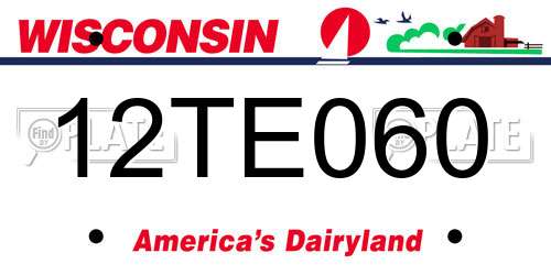 12TE060 Wisconsin License Plate