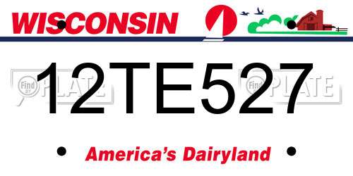 12TE527 Wisconsin License Plate