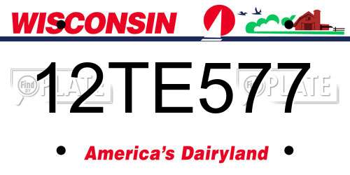 12TE577 Wisconsin License Plate