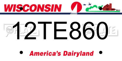 12TE860 Wisconsin License Plate