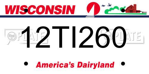 12TI260 Wisconsin License Plate