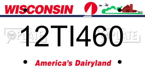 12TI460 Wisconsin License Plate