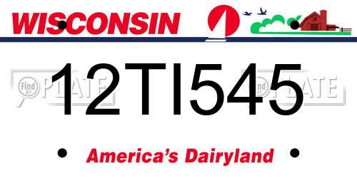 12TI545 Wisconsin License Plate