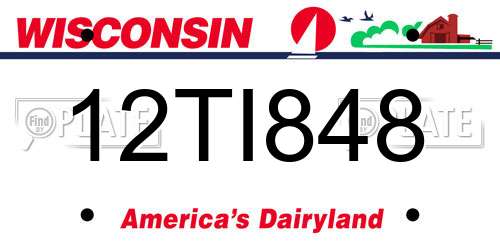 12TI848 Wisconsin License Plate