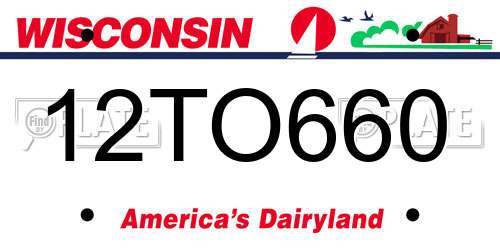 12TO660 Wisconsin License Plate