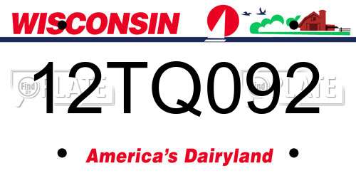 12TQ092 Wisconsin License Plate