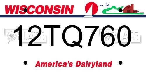 12TQ760 Wisconsin License Plate