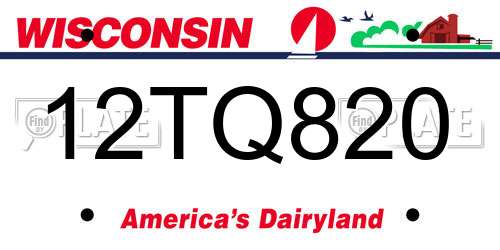12TQ820 Wisconsin License Plate