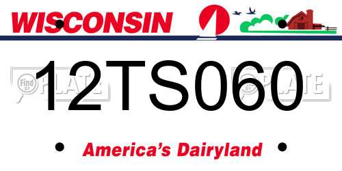 12TS060 Wisconsin License Plate