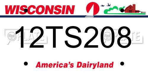 12TS208 Wisconsin License Plate