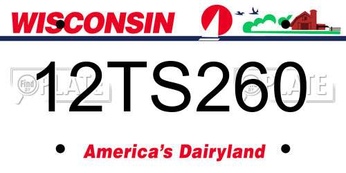 12TS260 Wisconsin License Plate