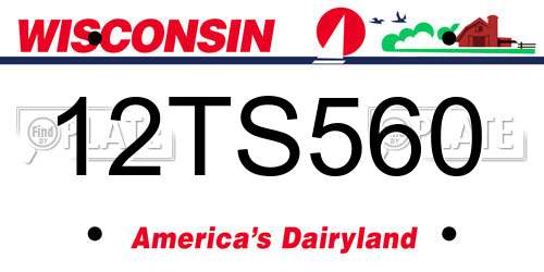 12TS560 Wisconsin License Plate