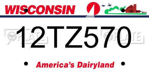 12TZ570 Wisconsin License Plate