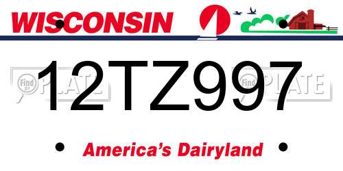 12TZ997 Wisconsin License Plate