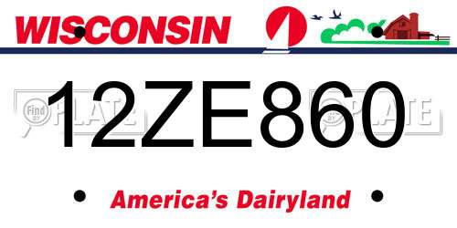 12ZE860 Wisconsin License Plate
