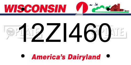12ZI460 Wisconsin License Plate