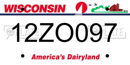 12ZO097 Wisconsin License Plate