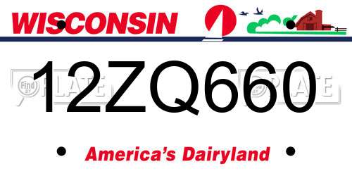 12ZQ660 Wisconsin License Plate