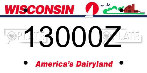 13000Z Wisconsin License Plate