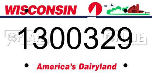 1300329 Wisconsin License Plate
