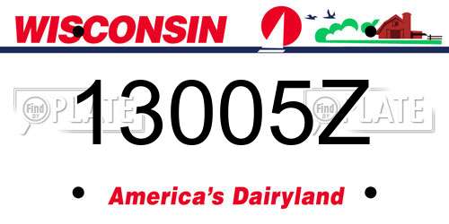 13005Z Wisconsin License Plate