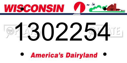 1302254 Wisconsin License Plate