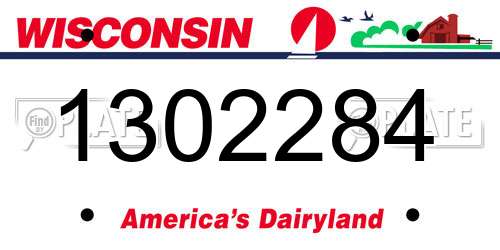 1302284 Wisconsin License Plate
