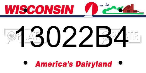13022B4 Wisconsin License Plate