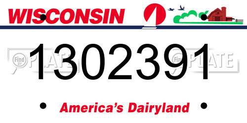 1302391 Wisconsin License Plate