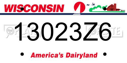13023Z6 Wisconsin License Plate