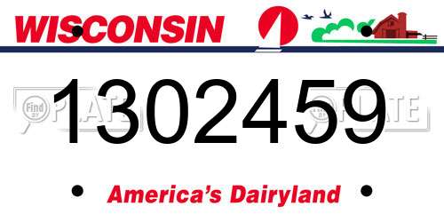 1302459 Wisconsin License Plate