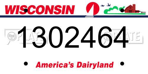 1302464 Wisconsin License Plate