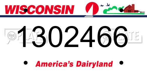 1302466 Wisconsin License Plate