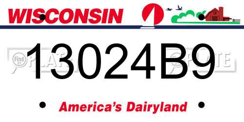 13024B9 Wisconsin License Plate