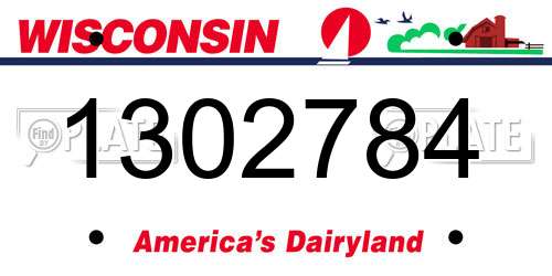 1302784 Wisconsin License Plate