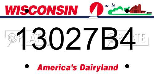 13027B4 Wisconsin License Plate
