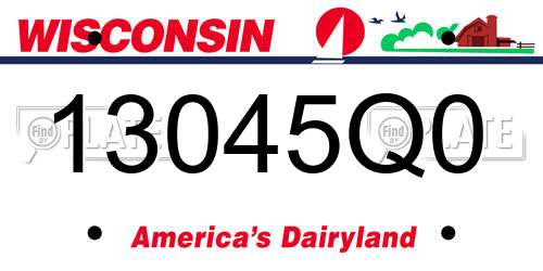13045Q0 Wisconsin License Plate