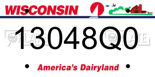 13048Q0 Wisconsin License Plate