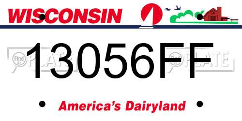 13056FF Wisconsin License Plate