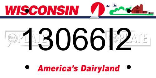 13066I2 Wisconsin License Plate