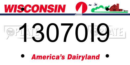 13070I9 Wisconsin License Plate