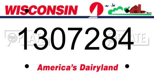 1307284 Wisconsin License Plate