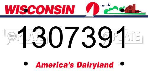 1307391 Wisconsin License Plate