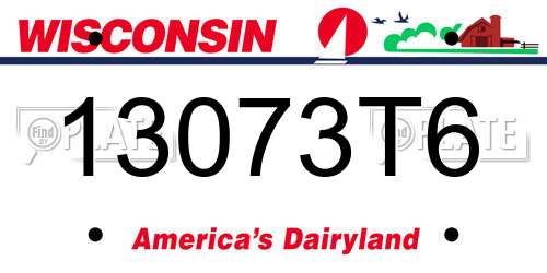 13073T6 Wisconsin License Plate