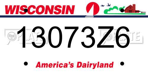 13073Z6 Wisconsin License Plate